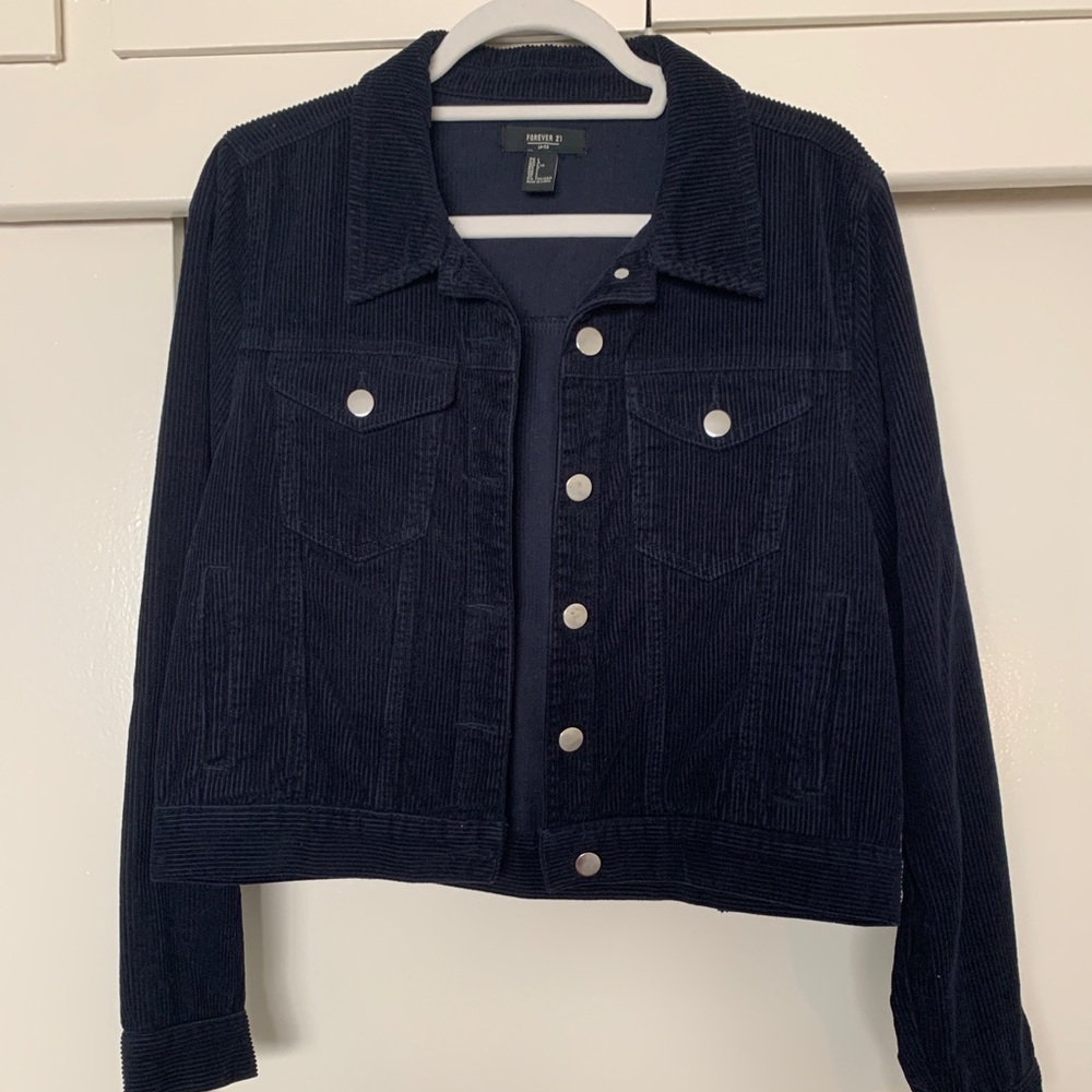 Forever XXI Navy Corduroy Jacket